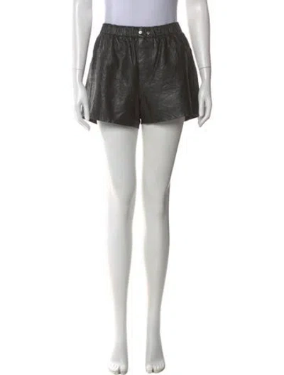 Pre-owned Zadig & Voltaire Leather Mini Shorts In Black