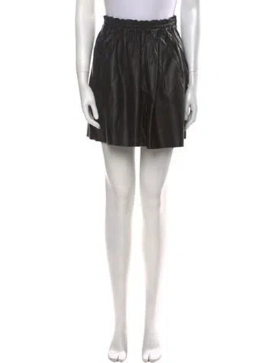 Pre-owned Zadig & Voltaire Leather Mini Skirt In Black