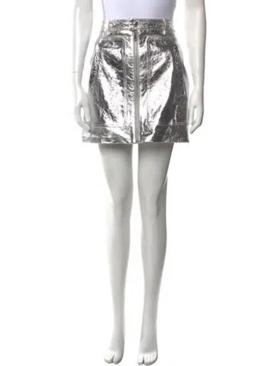 Pre-owned Zadig & Voltaire Leather Mini Skirt In Silver