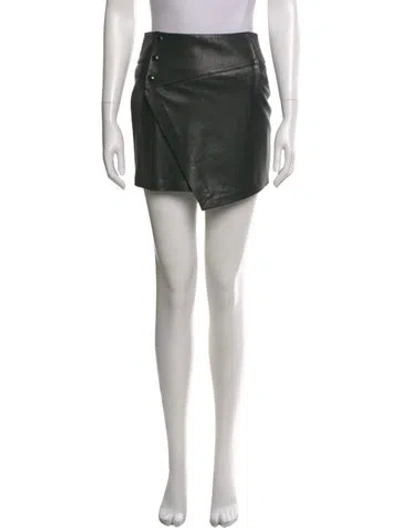 Pre-owned Zadig & Voltaire Leather Mini Skirt W/ Tags In Black