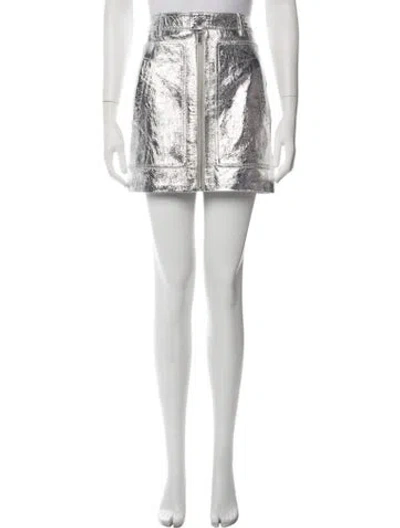 Pre-owned Zadig & Voltaire Leather Mini Skirt In White