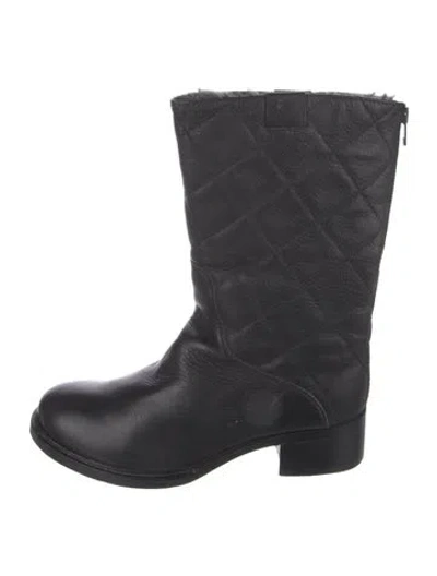 Pre-owned Zadig & Voltaire Leather Moto Boots In Black