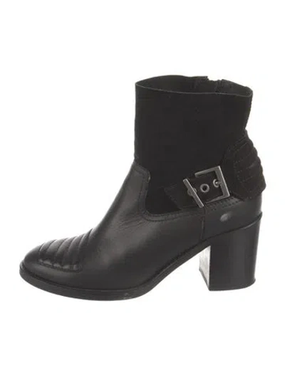Pre-owned Zadig & Voltaire Leather Moto Boots In Black