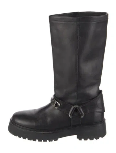Pre-owned Zadig & Voltaire Leather Moto Boots In Black