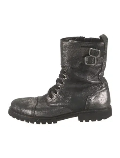 Pre-owned Zadig & Voltaire Leather Patterned Combat Boots In Multi