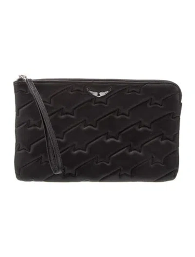 Pre-owned Zadig & Voltaire Leather Portfolio In Black