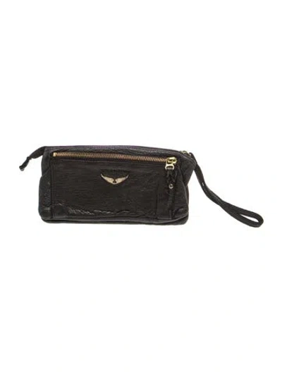 Pre-owned Zadig & Voltaire Leather Pouch In Black