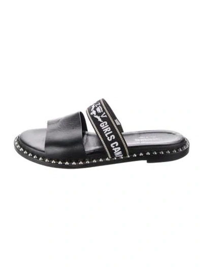 Pre-owned Zadig & Voltaire Leather Printed Slides In Black