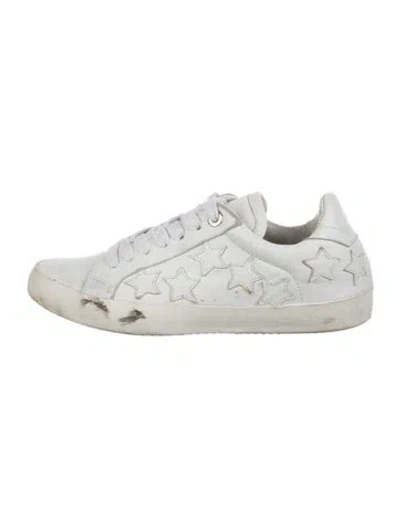 Pre-owned Zadig & Voltaire Leather Printed Sneakers In White