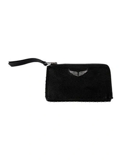 Pre-owned Zadig & Voltaire Leather Printed Wallet In Black