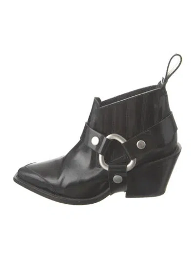 Pre-owned Zadig & Voltaire Leather Rain Boots In Black
