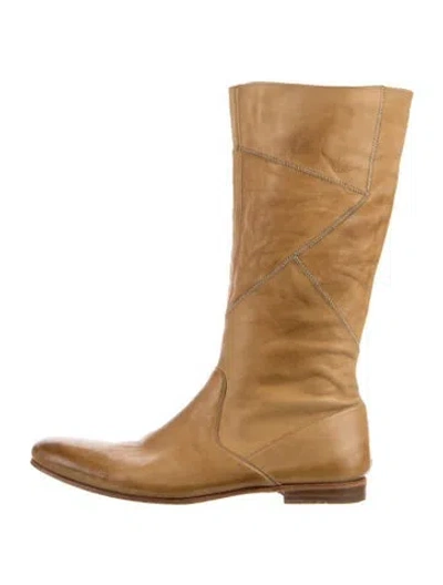Pre-owned Zadig & Voltaire Leather Riding Boots In Neutral
