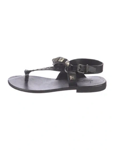 Pre-owned Zadig & Voltaire Leather Sandals In Black