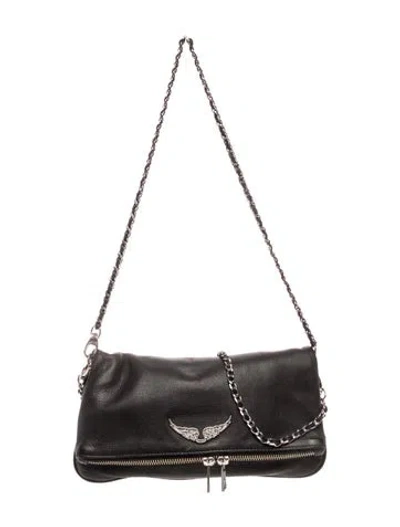 Pre-owned Zadig & Voltaire Leather Shoulder Bag In Black