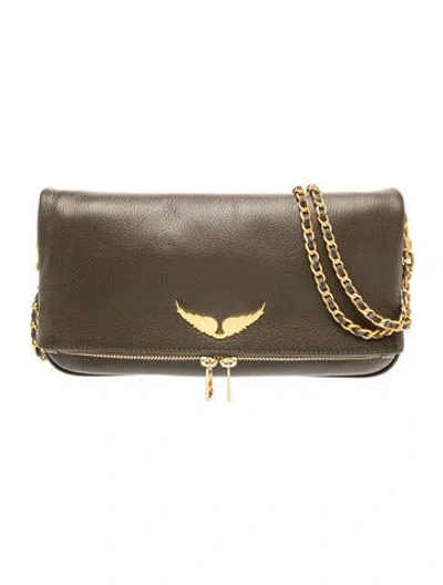 Pre-owned Zadig & Voltaire Leather Shoulder Bag In Gray