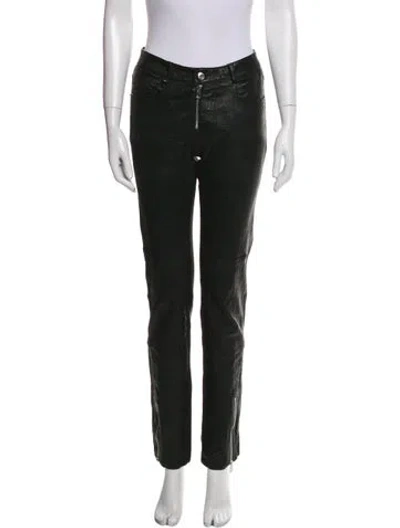 Pre-owned Zadig & Voltaire Leather Skinny Leg Pants In Black
