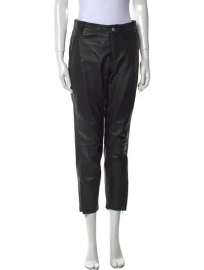 Pre-owned Zadig & Voltaire Leather Skinny Leg Pants In Black