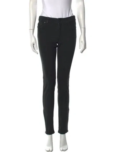 Pre-owned Zadig & Voltaire Leather Skinny Leg Pants In Black/metallic