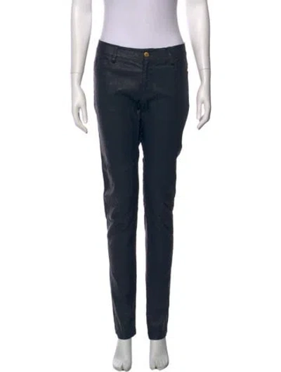 Pre-owned Zadig & Voltaire Leather Skinny Leg Pants In Blue