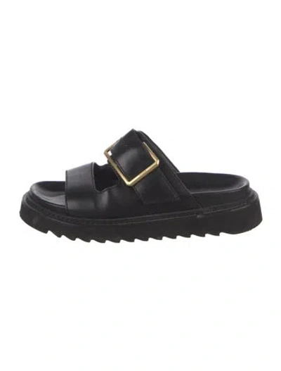 Pre-owned Zadig & Voltaire Leather Slides In Black