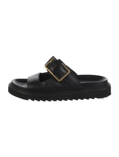 Pre-owned Zadig & Voltaire Leather Slides In Black
