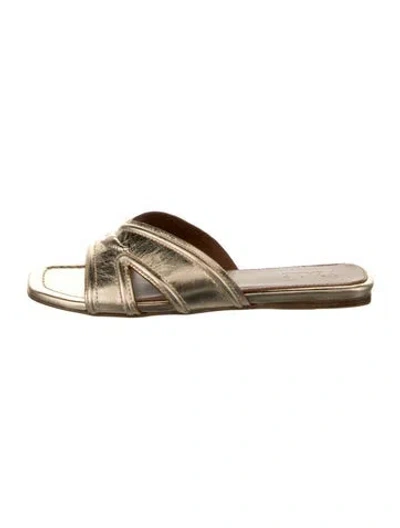 Pre-owned Zadig & Voltaire Leather Slides In Gold