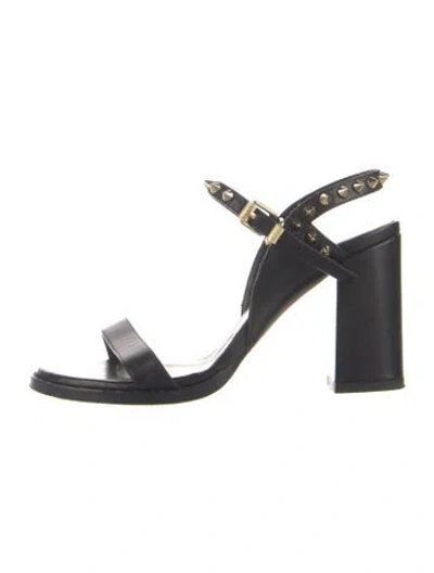 Pre-owned Zadig & Voltaire Leather Studded Accents Sandals In Black