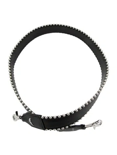 Pre-owned Zadig & Voltaire Leather Studded Bag Strap In Black
