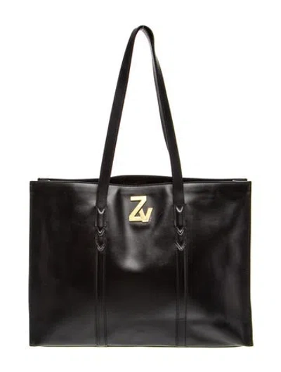 Pre-owned Zadig & Voltaire Leather Top Handle Bag In Black