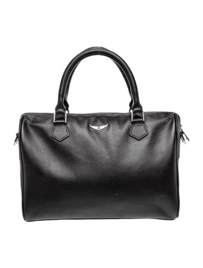 Pre-owned Zadig & Voltaire Leather Top Handle Bag In Black