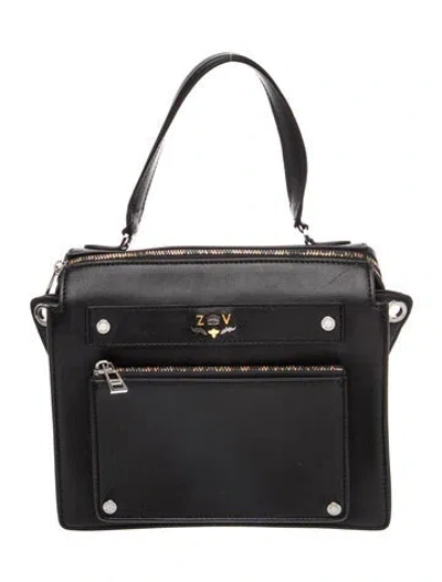 Pre-owned Zadig & Voltaire Leather Top Handle Bag In Black