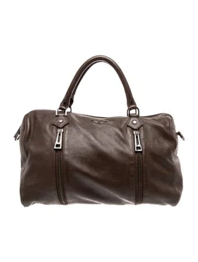 Pre-owned Zadig & Voltaire Leather Top Handle Bag In Gray