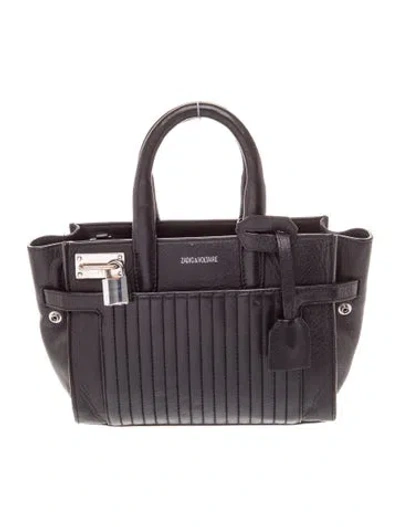 Pre-owned Zadig & Voltaire Leather Top Handle Bag Xs In Black
