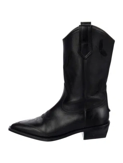 Pre-owned Zadig & Voltaire Leather Western Boots In Black