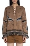 Zadig & Voltaire Leon Western Merino Wool Sweater In Brown