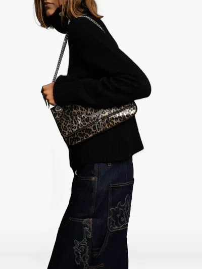 Zadig & Voltaire Leopard Chain Rock Ii Metal Leo Bag In Multi