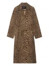Zadig & Voltaire Leopard-print Belted Coat In Brown
