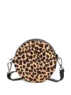 Zadig & Voltaire Leopard-print Circular Shoulder Bag In Black