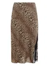 Zadig & Voltaire Leopard-print Lace-insert Straight Skirt In Multi