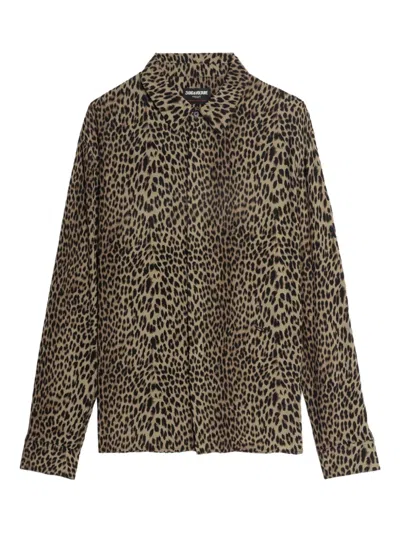 Zadig & Voltaire Leopard-print Shirt In Brown