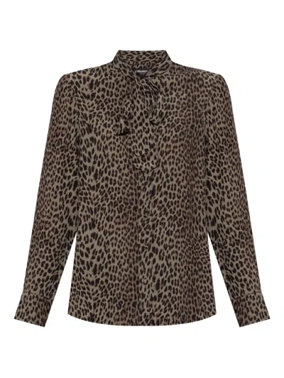 Zadig & Voltaire Leopard-print Tie-neck Blouse