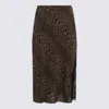 Zadig & Voltaire Leopard-print Lace-insert Straight Skirt In Green