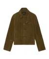 Zadig & Voltaire Womens Treillis Lessa Suede Leather Jacket In Brown