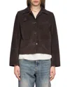 Zadig & Voltaire Lessa Heavy Suede Jacket In Brown