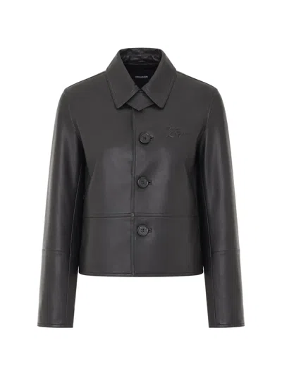Zadig & Voltaire Lessa Leather Jacket In Black