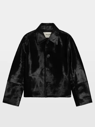 Zadig & Voltaire Lessa Leather Jacket In Black