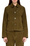 Zadig & Voltaire Womens Treillis Lessa Suede Leather Jacket In Green