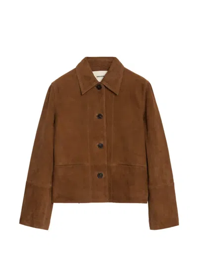 Zadig & Voltaire Lessa Suede Leather Jacket In Brown