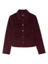 Zadig & Voltaire Liam Button-fastening Cropped Jacket In Burgundy