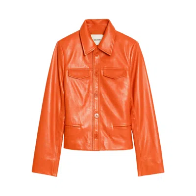Zadig & Voltaire Womens Tangerine Liam Regular-fit Leather Jacket Xs In Red